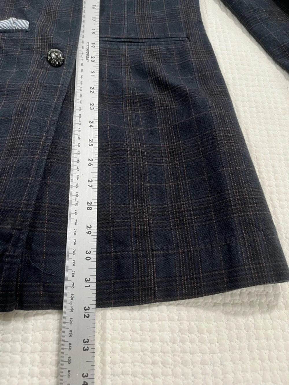 Free People Charcoal Plaid Notched-Collar Trench Coat